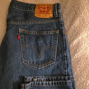 Levi's Men's Dark Blue Denim Straight Jeans 36/30